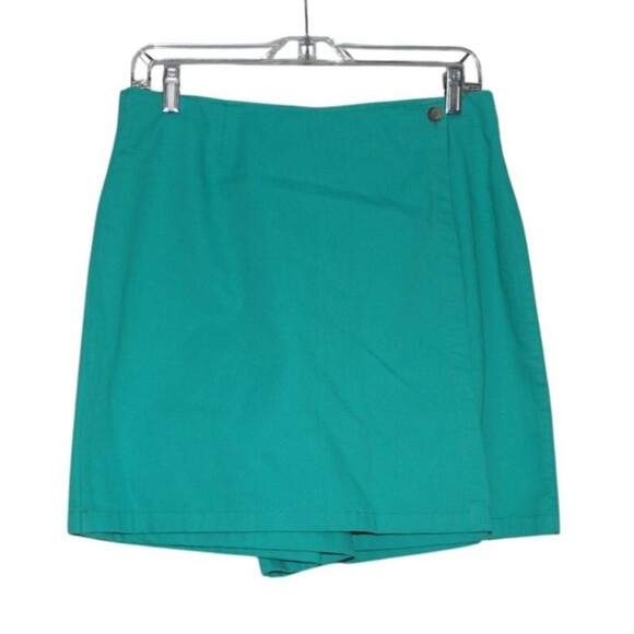 Essentials Style Green Denim Skort Size 12 Vintage Y2K - Picture 1 of 6